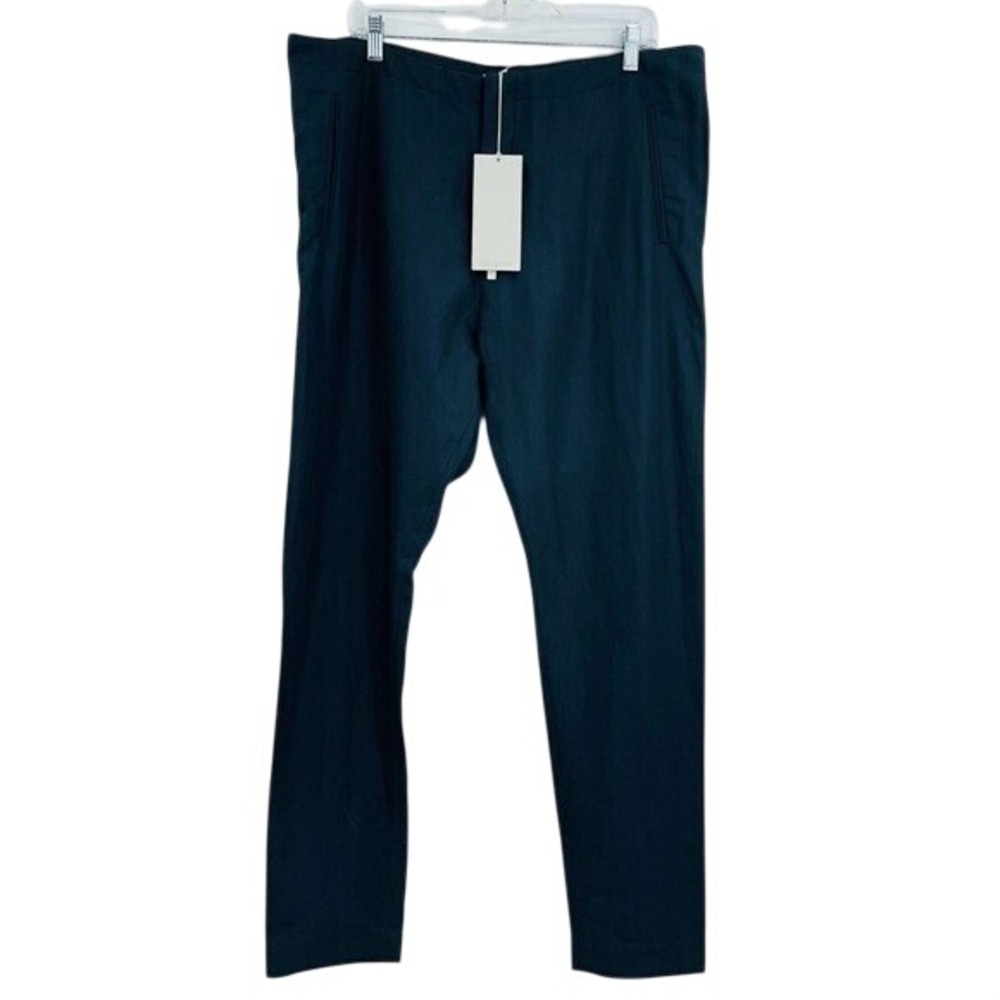 Arje Trousers Mens XL Ink Blue Cotton Linen Quiet Luxury Old Money Made in Italy
